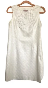 Sparkling White Girl Dress Sleeveless Ruffled Monsoon Storm Size 10 Knee Length - Picture 1 of 12