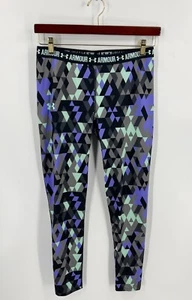 Under Armour Girls Sz XL Purple Black Athletic Workout Leggings Full Length NEW - Picture 1 of 4