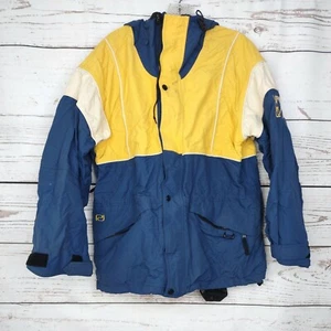 Ride Glacier Snowboard Jacket Navy Blue Yellow Tan Size XS RN# 88461 Used Good   - Picture 1 of 12