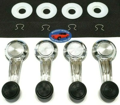 67-81 GM Door Panel Window Glass Regulator Crank Handle & Washers Black 12pcs RF - Image 1 of 4