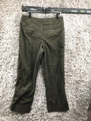 Larry Levine Wide Leg Trouser Pants Size 14 Womens High Rise Green Beige Hook Ey - Image 1 of 4