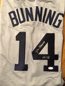 Jim Bunning Autographed Detroit Tigers Custom Jersey w/HOF 96 (JSA) - Picture 1 of 2