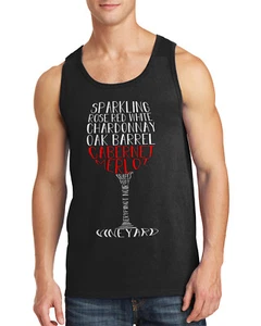 Camiseta sin mangas tipográfica de copa de vino divertida para hombre - Imagen 1 de 7