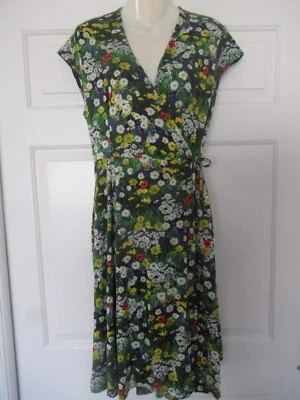 Vestido envolvente floral elástico cómodo Muse Threads para mujer M Foto 1 de 3