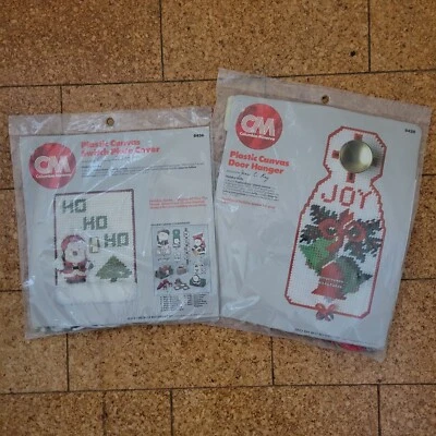 Lote de 2 kits navideños de lona de plástico Columbia Minerva 1983 vintage NUEVOS PRECINTADOS Foto 1 de 4