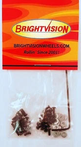 Forty BLACK 1-72 Hex-Drive Button-Head Screw-In Rivets & Washers For Customs - Picture 1 of 4