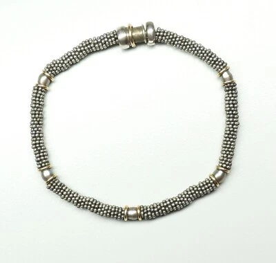 Michael Dawkins Sterling Silver 14K Gold & Pearl Accent Bracelet 7.25" L 17 Gr - Image 1 of 4