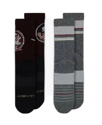 Nike FSU Seminoles 2 Pack Crew Socks Men's Size Large (8-12)  Marron Gray NEW! Cover