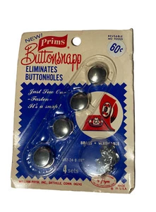 Prims Cover Your Own 4 Buttons ~ 9/16" ~ Solid Brass NOS VTG Set of (2) - Picture 1 of 2