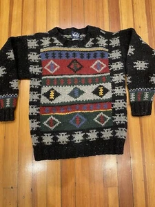 VTG Woolrich Men’s Chunky Knit Wool Aztec Nordic Sweater Size Small Geometric  - Picture 1 of 6