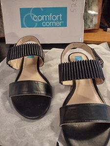 Schwarze Damen-Sandalen ─ Größe 8,5 M Comfort Corner - Bild 1 von 4