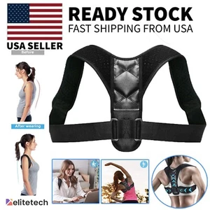 Posture Corrector Adjustable Back Brace Shoulder Support Clavicle Belt Men Women - Picture 1 of 14
