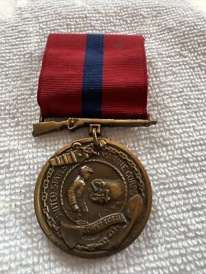 Segunda Guerra Mundial Cuerpo de Marines de los Estados Unidos USMC Insignia Militar Cinta Medalla Prendedor Colgante Foto 1 de 4