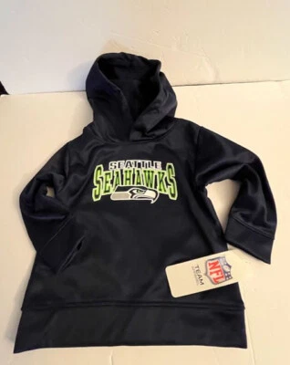 NWT Seattle Seahawks NFL Hooded Sweatshirt Kids Size 18M Navy Blue Green HOODIE - Image 1 of 4