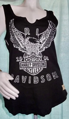 HARLEY DAVIDSON CAMISETA SIN MANGAS GENUINA L DAMAS CUELLO REDONDO RAYADO LATERAL neocurio Foto 1 de 4
