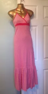 Maxi abito lungo a righe rosso e bianco ex George Asda taglia 10 nuovissimo - Foto 1 di 9