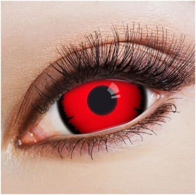 Mini Sclera Rot Farbige Kontaktlinsen Halloween Karneval Crazy Kostüm Zombie - Bild 1 von 2