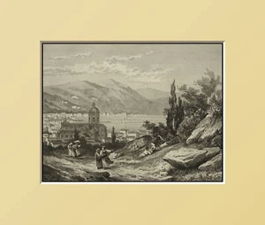 1877:WIE,Siehe.STADT und SEE=Aus den Alpen..Zum Ätna.KADEN. - Bild 1 von 1