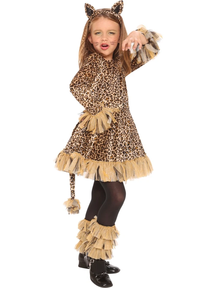 Disfraz de leopardo gato de la selva mediano para niña 8-10 Foto 1 de 1