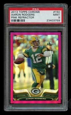 2013 Topps Chrome AARON RODGERS #150 - PINK REFRACTOR Serial# 399/399 PSA 9 MINT - Image 1 of 3