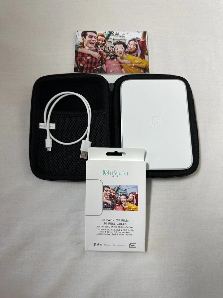 ZINK LIFEPRINT WIRELESS PORTABLE BLUETOOTH ANDROID IPHONE PRINTER + 3 X 4.5 FILM - Image 1 of 4