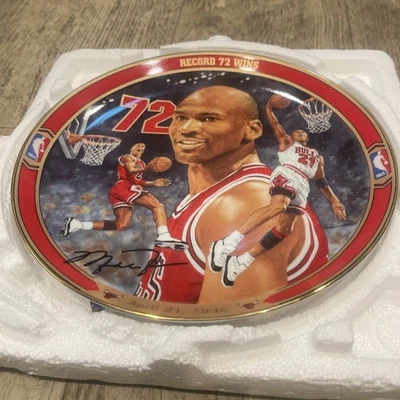 Placa de coleccionista Michael Jordan Bradford Exchange Upper Deck Record 72 victorias 4991E Foto 1 de 4