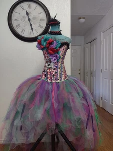 Costume Corsetto Giorno Dei Morti Personalizzato Taglia M - Foto 1 di 4