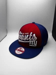New York Giants Hat Cap Snap Back NFL Football Blue Red Script Mens New Era - Picture 1 of 5