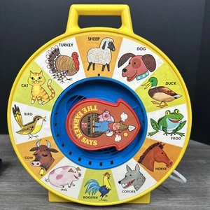 The Farmer Says See N Say Mattell 1983 Farm Animal Pull String Kids Learn WORKS - Picture 1 of 11