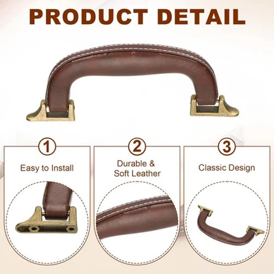 Коричневый/бронзовый сменный ремень ручки для Дамская сумка 2шт кожаный багаж ручки - Изображение 1 из 4