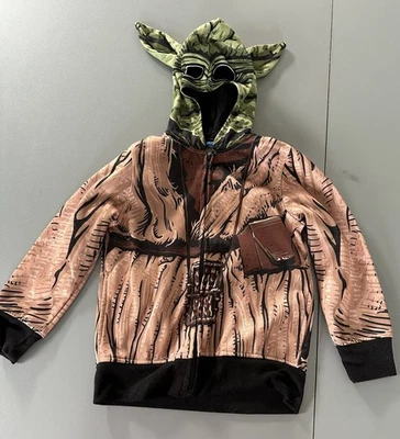 Disney Star Wars YODA Marrón Verde SUDADERA CON CAPUCHA con máscara de ojos y orejas CHAQUETA TALLA XS juvenil Foto 1 de 4
