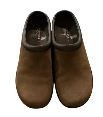 Merrell MOC ortholite brown suede slip on clogs size 9 - Image 1 of 4