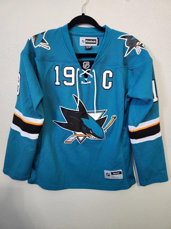 San Jose Sharks Thornton Reebok Premier Home球衣女式中号 — 第 1/3 张图片