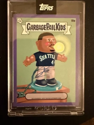 Julio Rodriguez Autograph 2022 Topps GPK X MLB Purple Foil /25 Garbage Pail Kids - Image 1 of 2