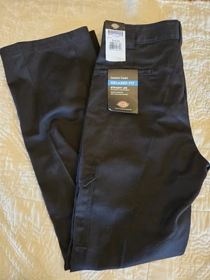 Dickies Cargo Pants Relaxed Straight Leg Black 34 X 34 WP592BK New NWT Free Ship - Image 1 of 4