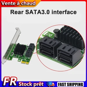 Adaptateur d'extension PCI Express 1X vers SATA3.0 4 ports Riser PCI-E X1/X4/X8/ - Photo 1/8