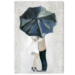 Umbrella Rain Couple Love Canvas Wall Art Romantic Print Modern Home Decor Pic - Picture 1 of 2