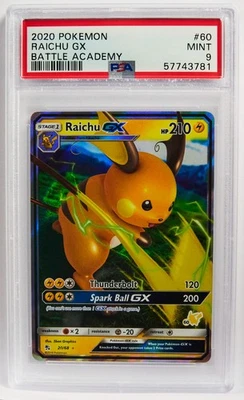 Raichu GX 020/068 PSA 9 Hidden Fates 2019 Holo English Pokemon Card Slab - Image 1 of 2