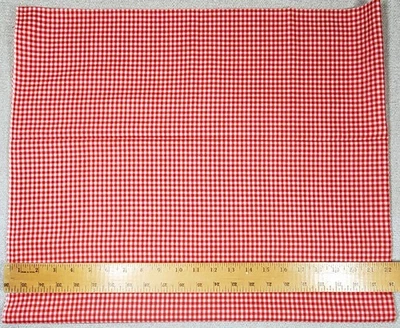 1/8" Red & White GINGHAM Check Fabric 2+ yd. x 44½" Cotton or Poly/Cot. 1/8-inch - Image 1 of 2