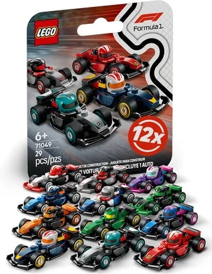 LEGO 71049 Todos los 12 F1® Mini Coches de Carreras como Juego Completo, Fórmula 1, Coche