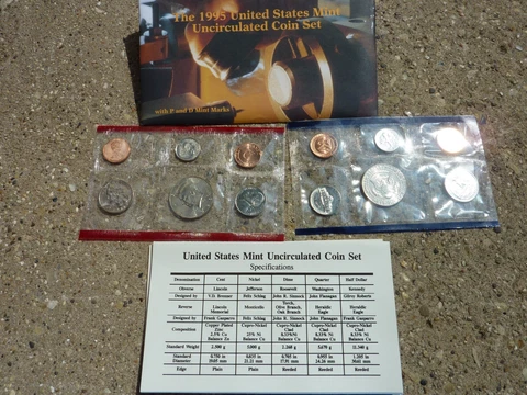 1995 US Mint uncirculated set in original packaging, 10-coin set Cover