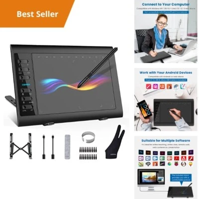 Graphic Drawing Tablet with 8192 Levels Pressure Sensitivity, Battery-Free Stylu - Image 1 of 4