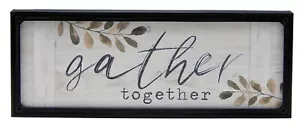 Gather Together Farmhouse Sign Kitchen Family Room Shelf Sitter Decor Print - Picture 1 of 2