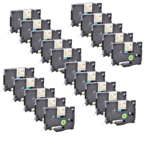 20×Or sur Matt Clear Ruban étiquettes Compatible avec Brother TZe-M34 12mm - Afbeelding 1 van 4