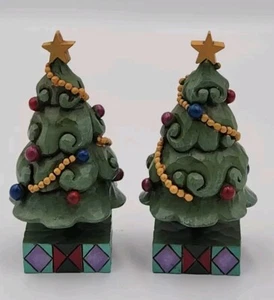 Jim Shore Mini 4" T Christmas Tree #4027770 Lot Of 2 - Picture 1 of 5