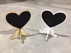 10XMini Heart BlackBoard Chalkboard Wooden Stand Message Weddling party name tag
