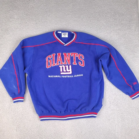 Vintage New York Giants Sweatshirt Mens XL Blue Pullover NFL Football Lee Sport Cover