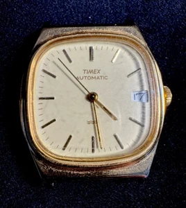 Vintage Men`s Timex Automatic Self Wind Calendar Gold Toned WORKING - Picture 1 of 7