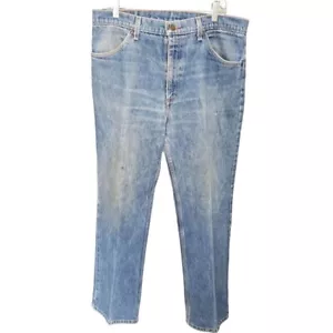 Plain Pockets Jeans Men Size 36x32 Blue Bootcut Work Denim Made in USA Vintage - Picture 1 of 6