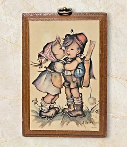 Vintage Evans Rustic Country Farm Wooden Plaque Boy and Girl Decor Wall Hanging - Picture 1 of 10